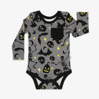 flatlay image of glowing ghouls bodysuit