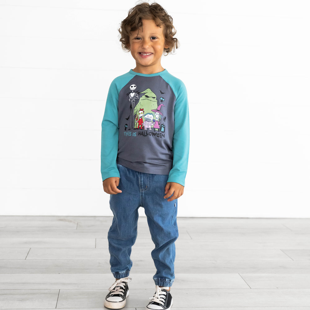 Child wearing the Disney Jack & Crew Graphic Raglan Tee