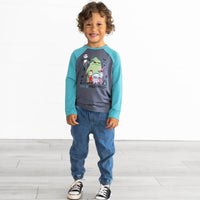 Child wearing the Disney Jack & Crew Graphic Raglan Tee