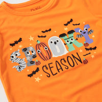 Close up image of the graphic details on the spooky-season-graphic-tee