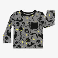 flatlay image of glowing ghouls long sleeve tee shirt