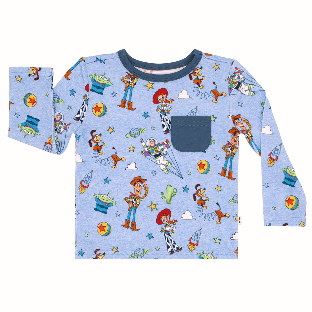 Click to see full screen - Flat lay image of a Disney Pixar Toy Story Pals pocket tee