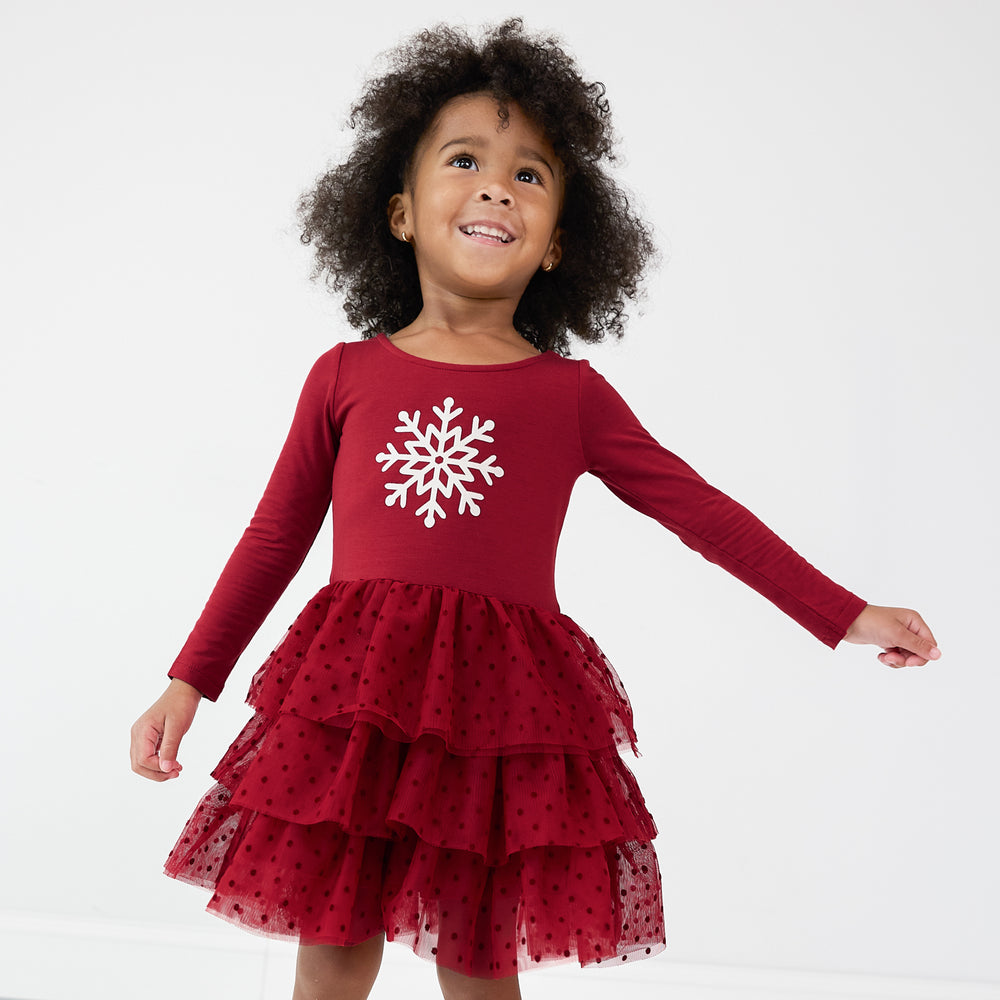 Child wearing a Snowflake Tiered Tutu Dress