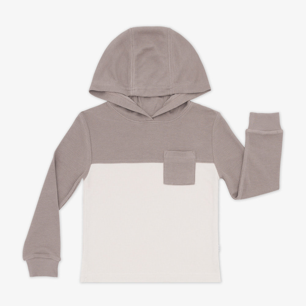 Flat lay image of a Pebble Waffle Hooded Tee