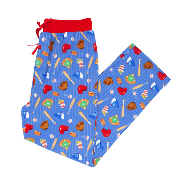 Flat lay image of men's Blue All Stars pajama pants