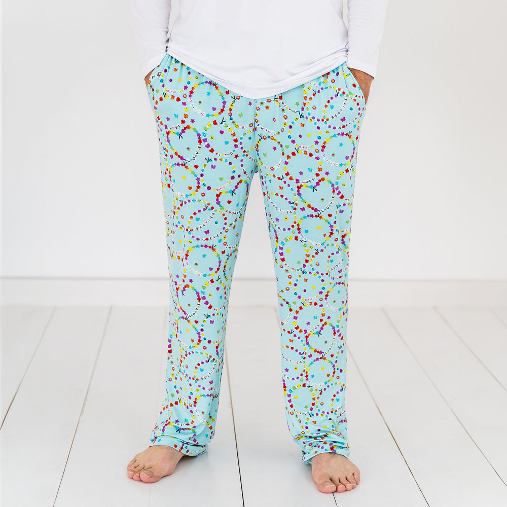 Close up image of the front of the Friends Forever Men's Pajama Pants