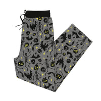 Flat lay image of the Gray Glowing Ghouls Men's Pajama Pants