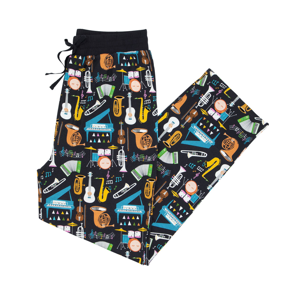 Flat lay image of Keys and Chords men's pajama pants