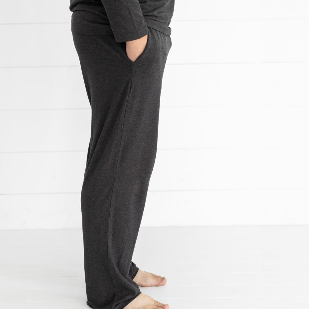 profile image of a man wearing men's Cozy heather black pj pants