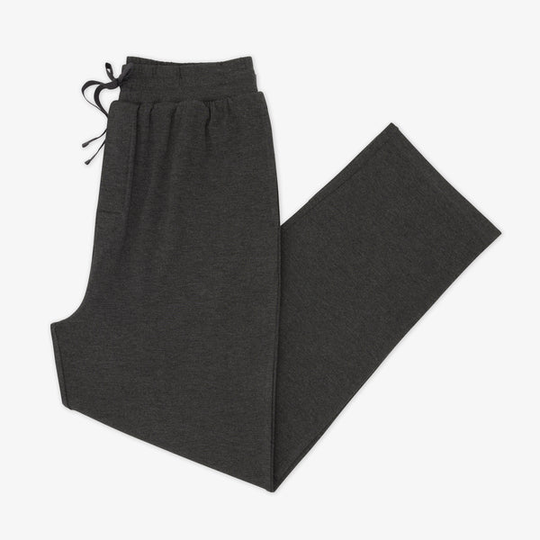 Flat lay image of men's Cozy heather black pj pants