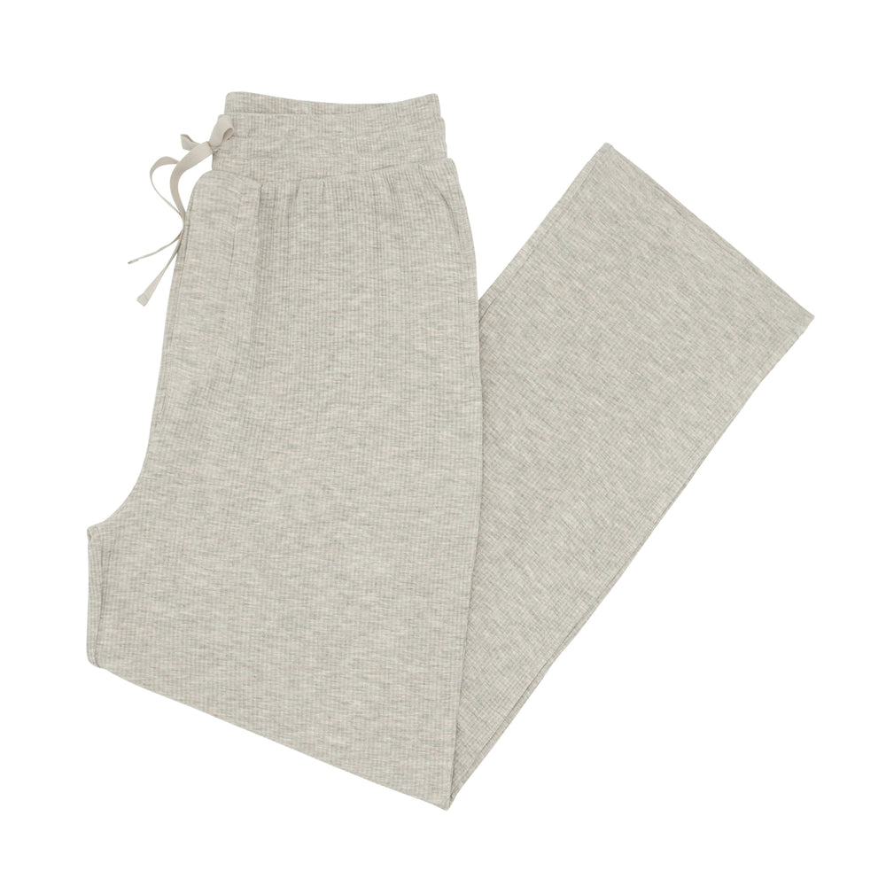 Click to see full screen - Flat lay image of Heather Stone Ribbed men's pj pants