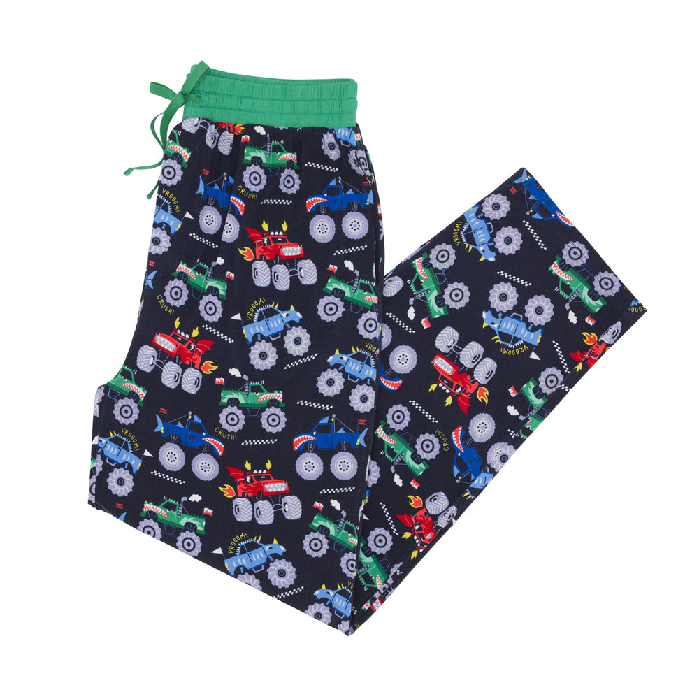 Flat lay image of the Monster Truck Madness Men's Pajama Pants