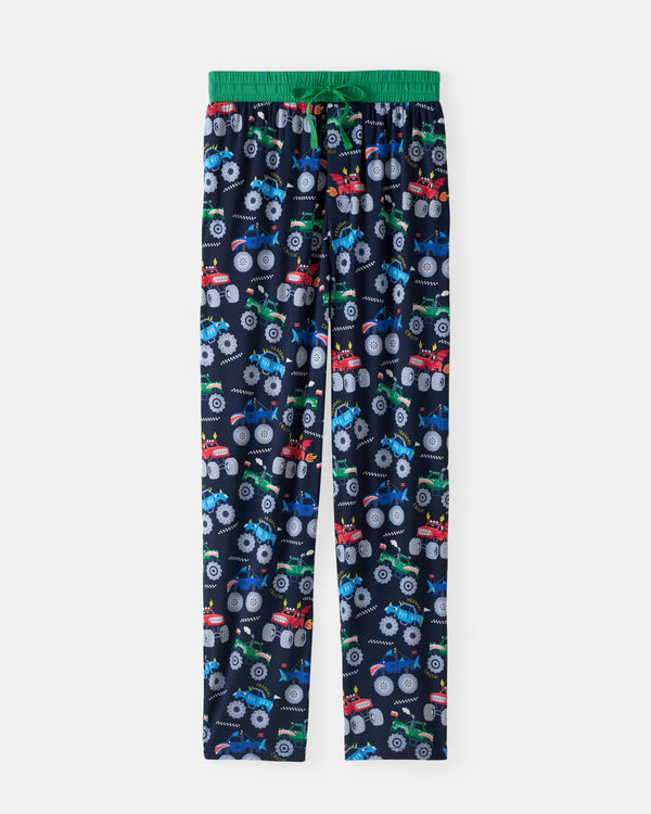 Flat lay of the Monster Truck Madness Men's Pajama Pants