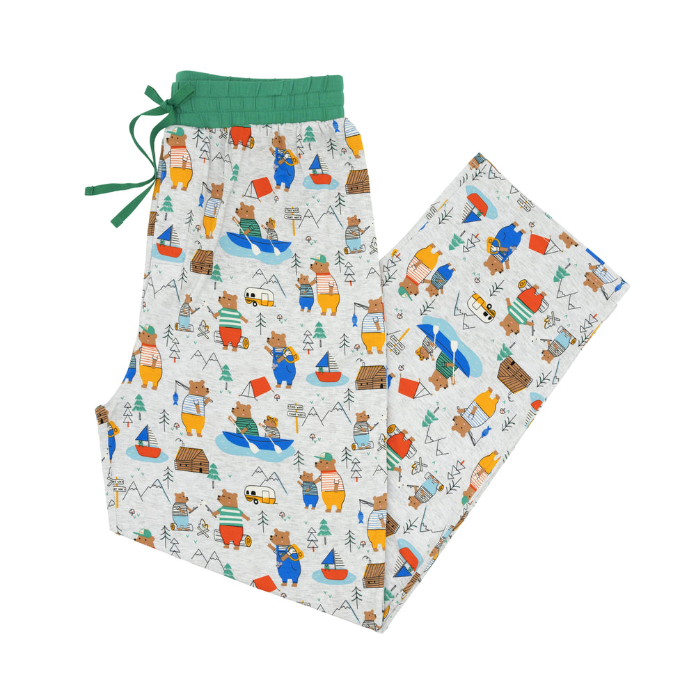 Flat lay image of men's Papa Bear pajama pants