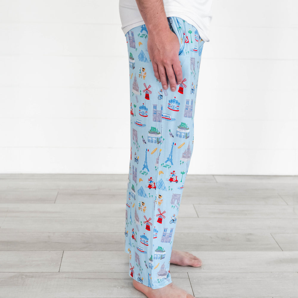 Side image of the Blue Weekend in Paris Men's Pajama Pants