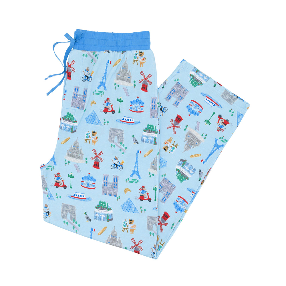 Flat lay image of the Blue Weekend in Paris Men's Pajama Pants