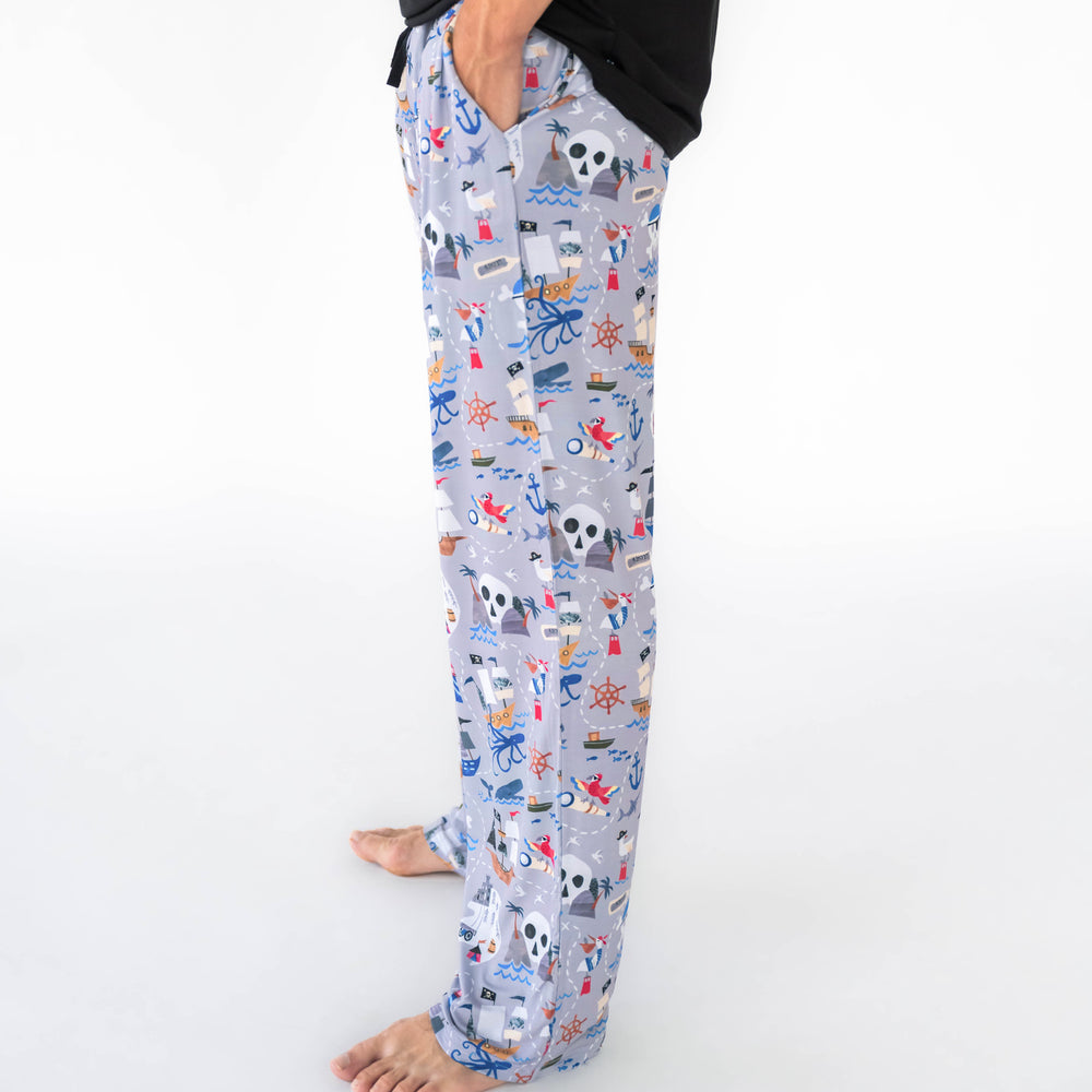 Side view image of the Pirate's Map Men's Pajama Pants