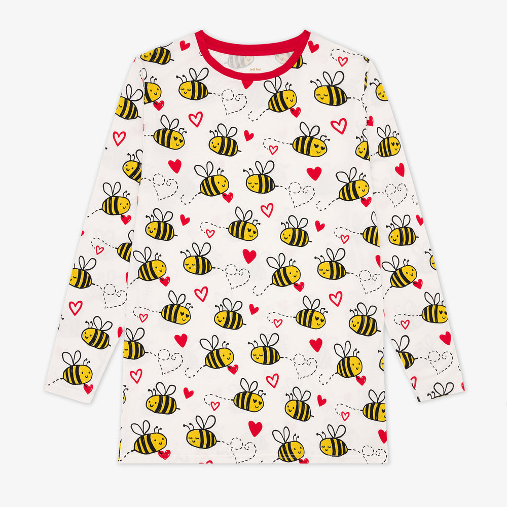 Flat lay image of a men's Bee Mine printed men's pj top