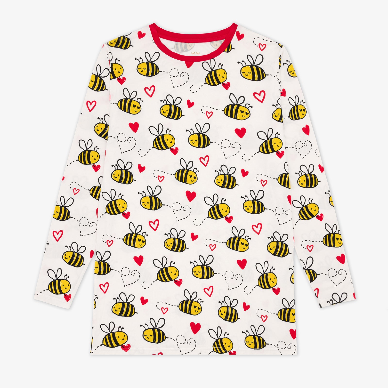 Flat lay image of a men's Bee Mine printed men's pj top