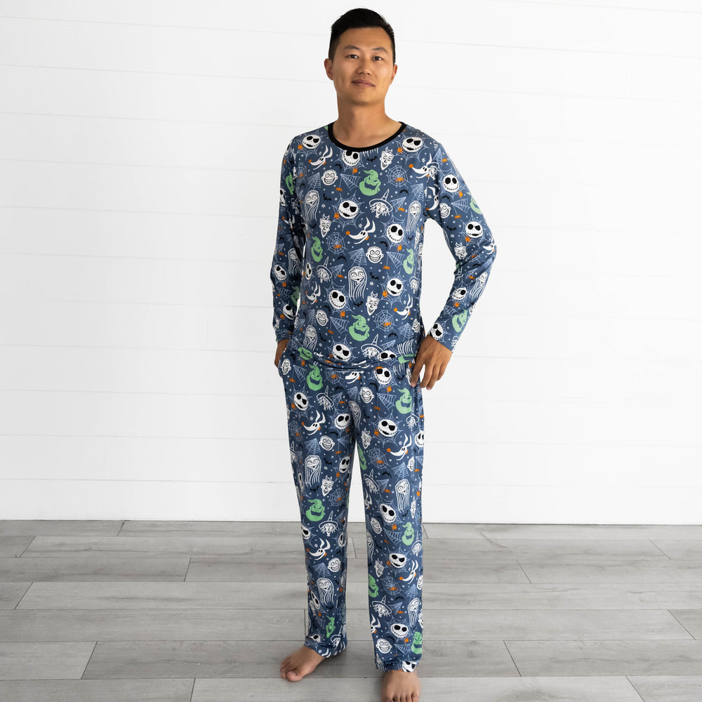 Man wearing the Disney Jack & Crew Men's Pajama Pants & Top