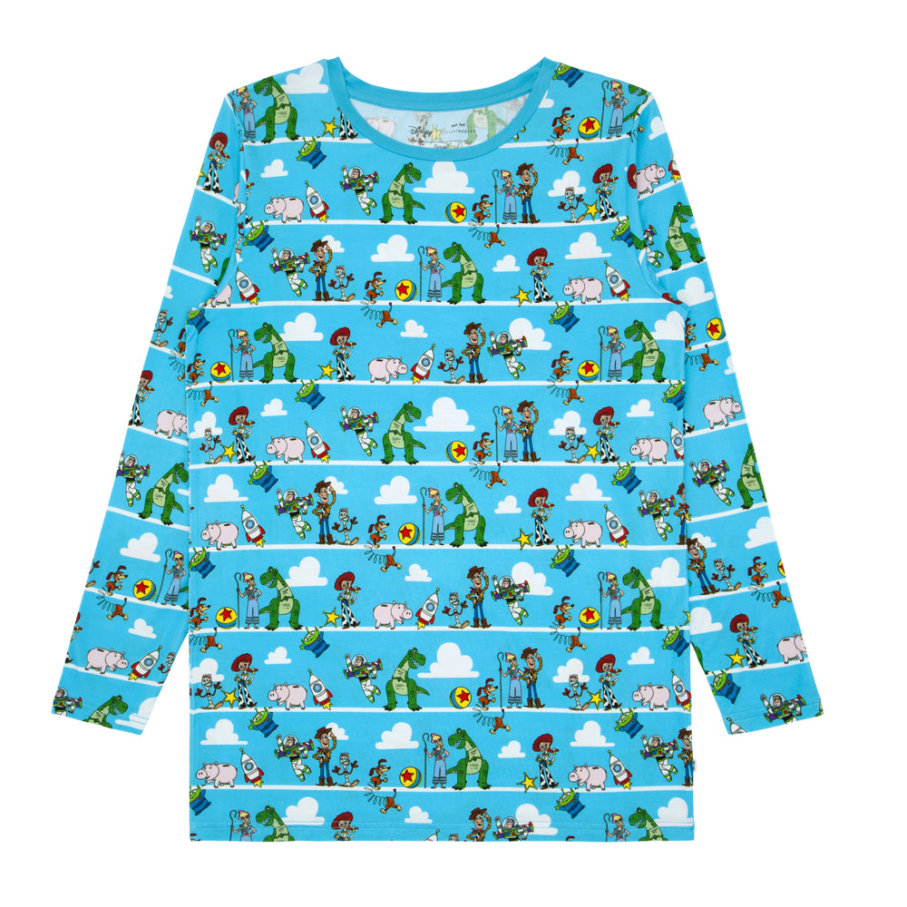 Click to see full screen - Flat lay image of a Disney Pixar Toy Story Pals men's pajama top