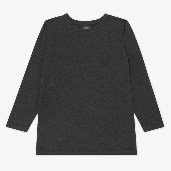 flat lay image of men's cozy black heather pj top