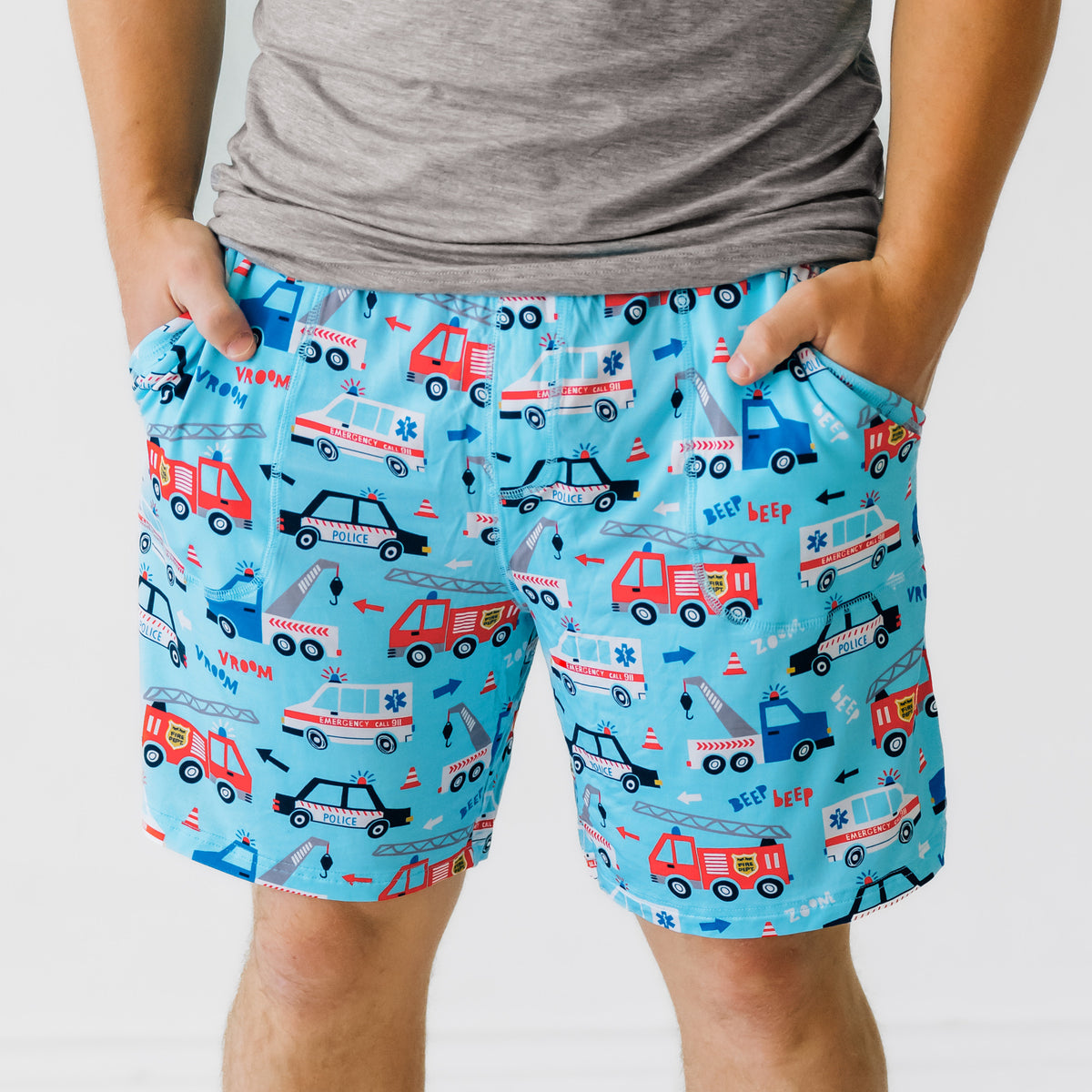 To The Rescue Men's Pajama Shorts - Little Sleepies