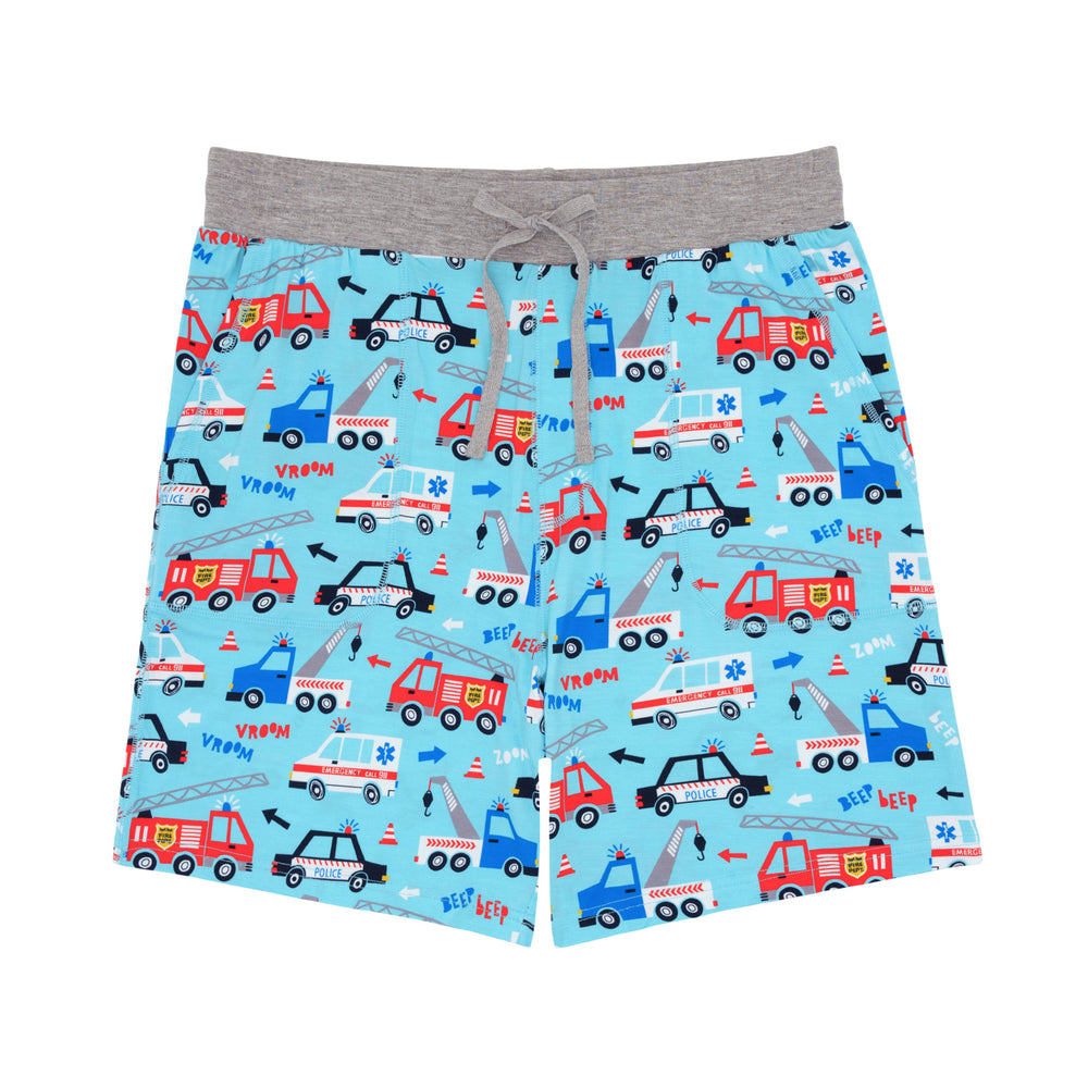 Flat lay image of men's To the Rescue pj shorts