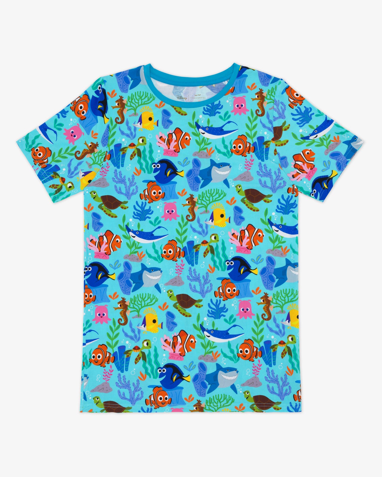 Flat lay of the Disney Nemo's Reef Men's Short Sleeve Pajama Top