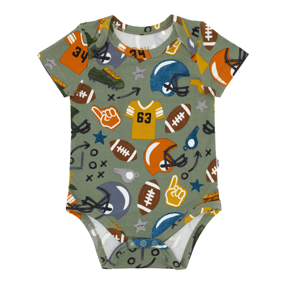 Flat lay image of a Touchdown Time Bodysuit