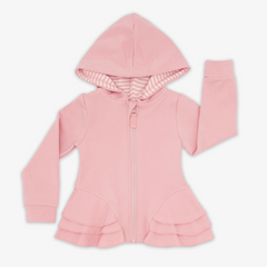 Flat lay image of the Mauve Blush Peplum Hoodie