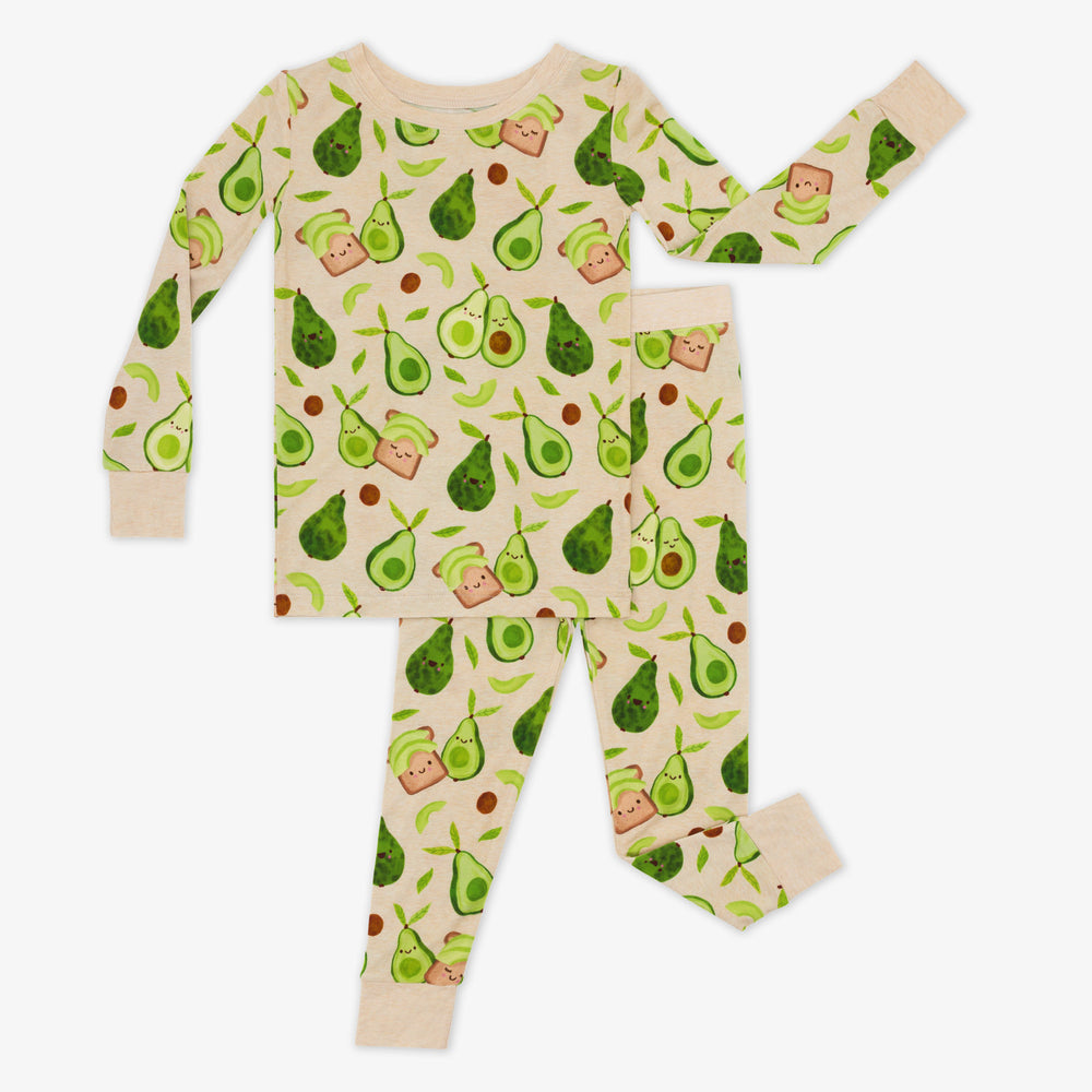 Flat lay image of an Avocado Toast two piece pj set