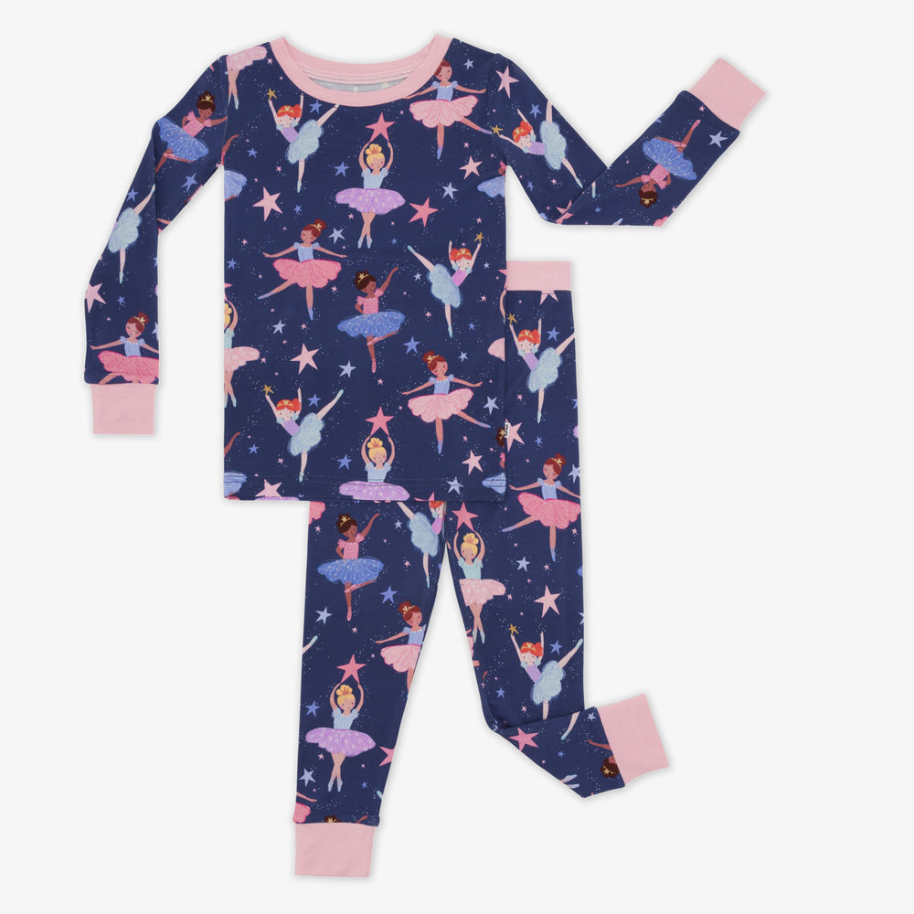 Flat lay image of a Twilight Ballet two piece pj set