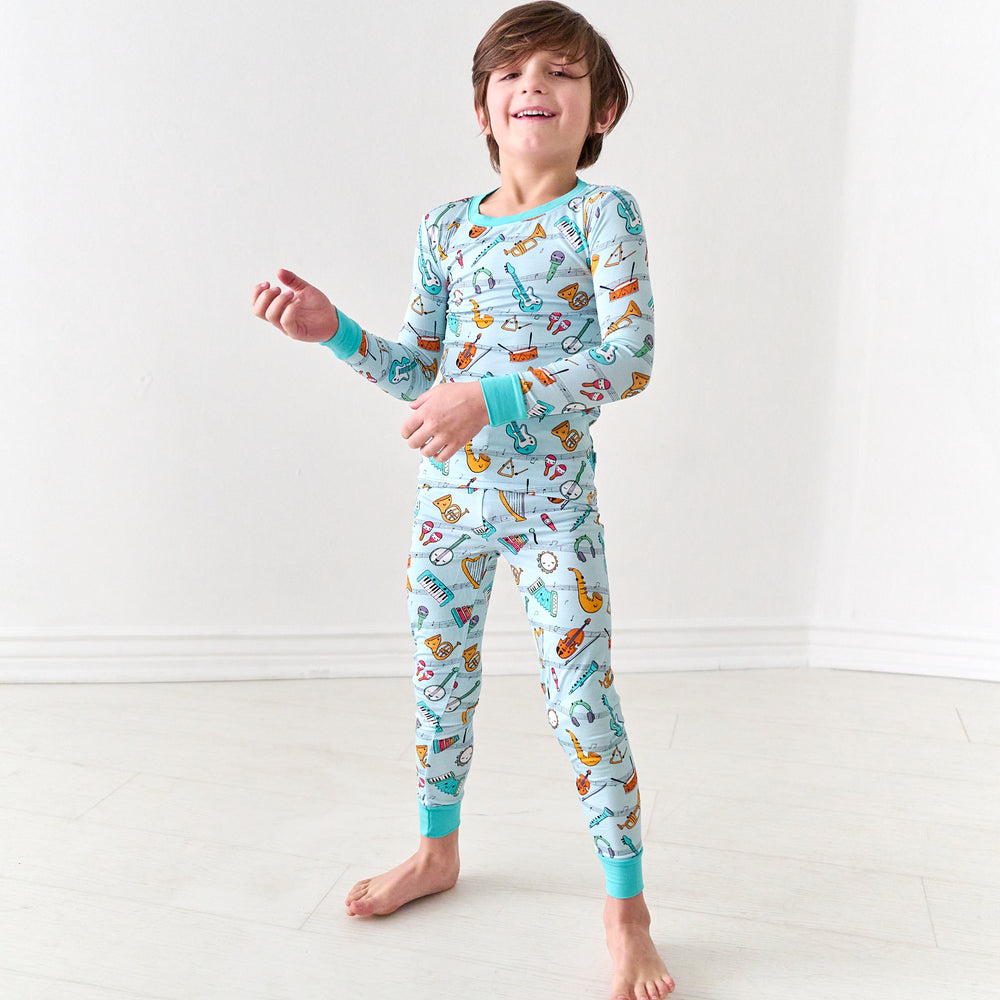 Alternate image of a child wearing a Play Along two-piece pajama set
