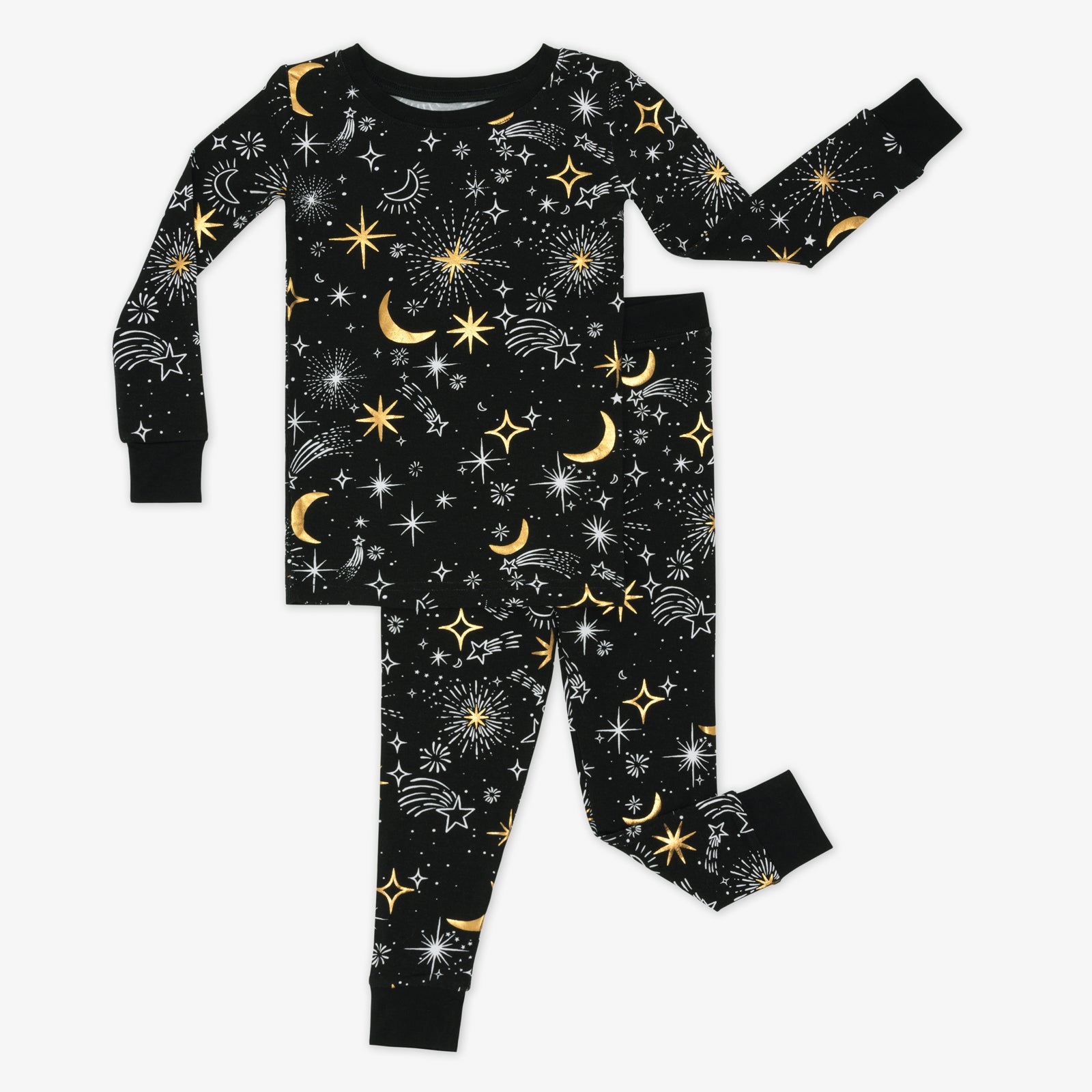 Flat lay image of a two piece Celebration Stars pj set