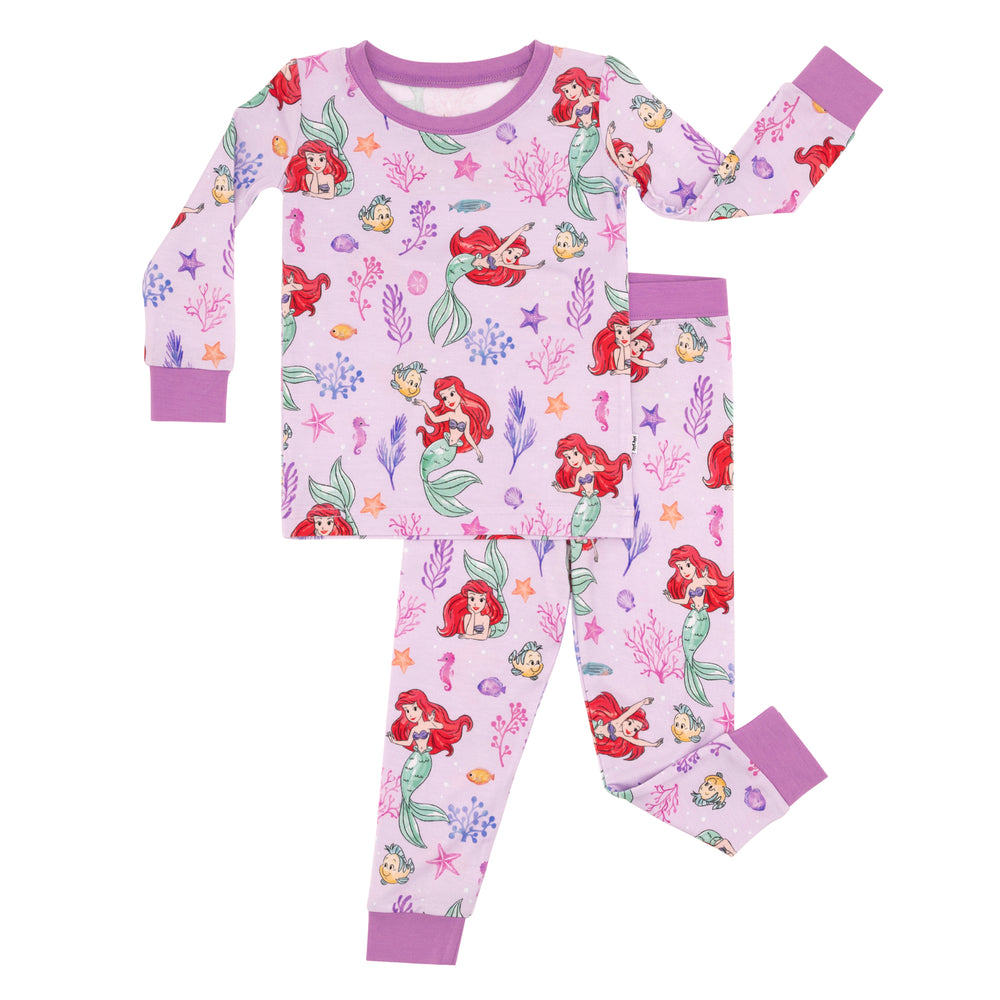 Flat lay image of a Disney Part of Her World two piece pajama set