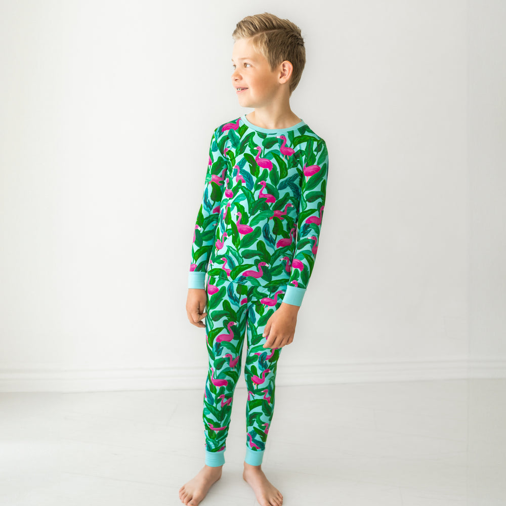 Child wearing Palm Springs Two Piece pajama set