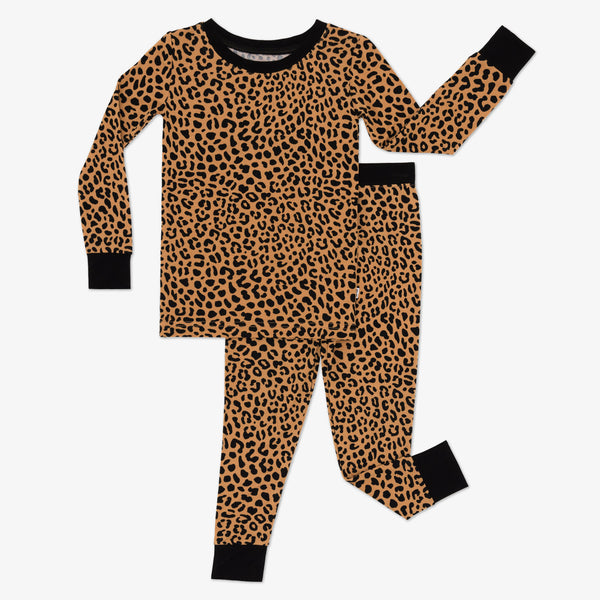 Flat lay image of the Classic Leopard Two-Piece Pajama Set