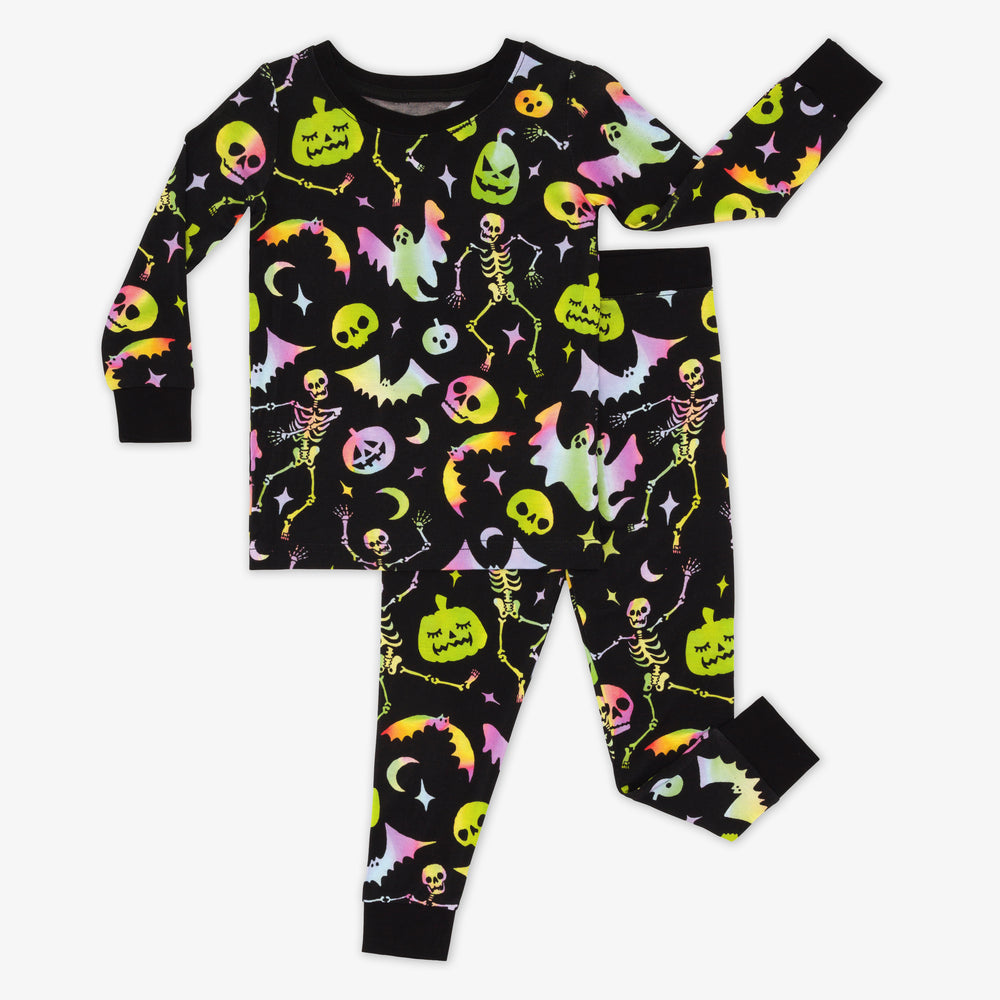 Flat lay image of Cool Ghouls two piece pj set