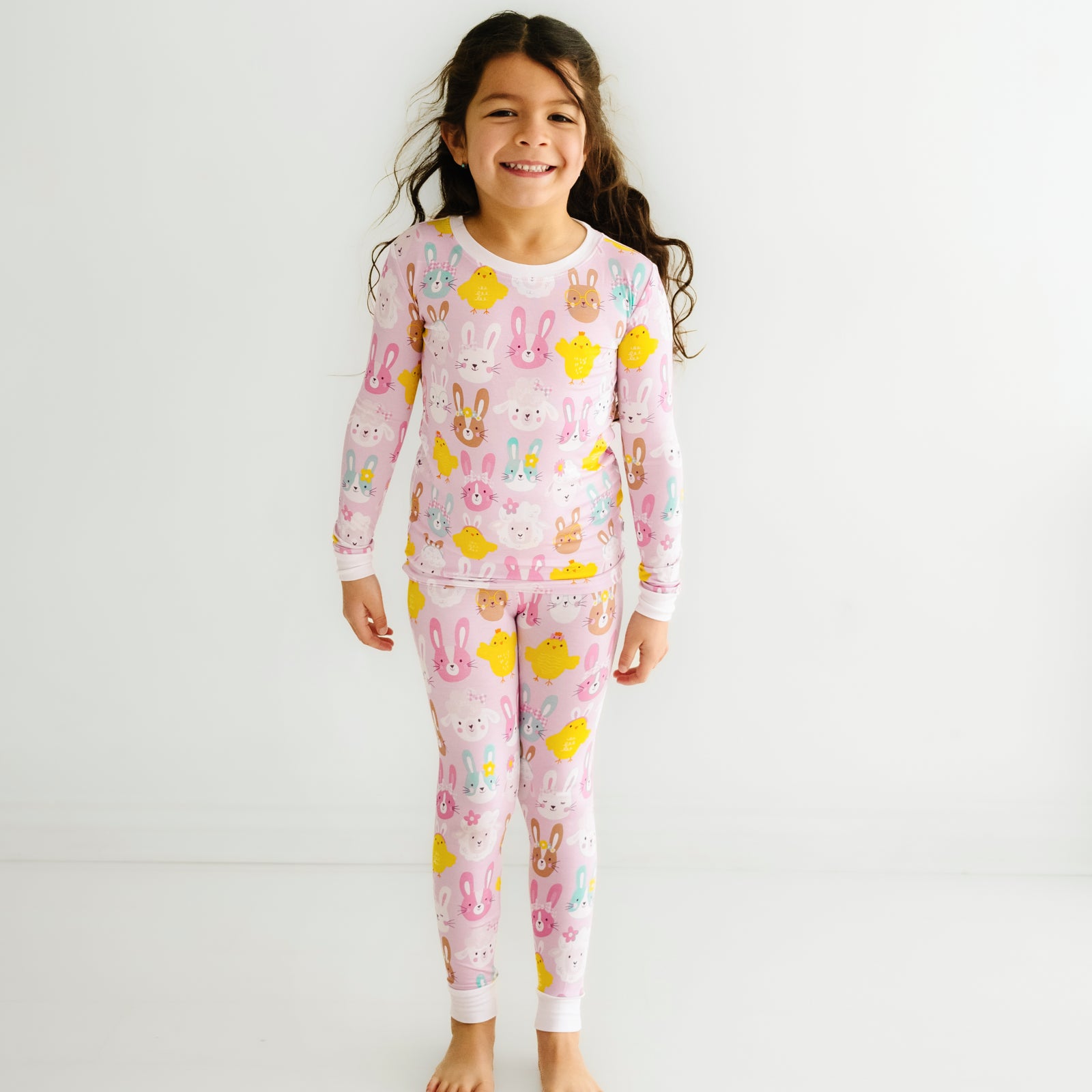 Alternate image of a child wearing Pink Pastel Parade two piece pajama set