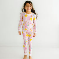 Alternate image of a child wearing Pink Pastel Parade two piece pajama set