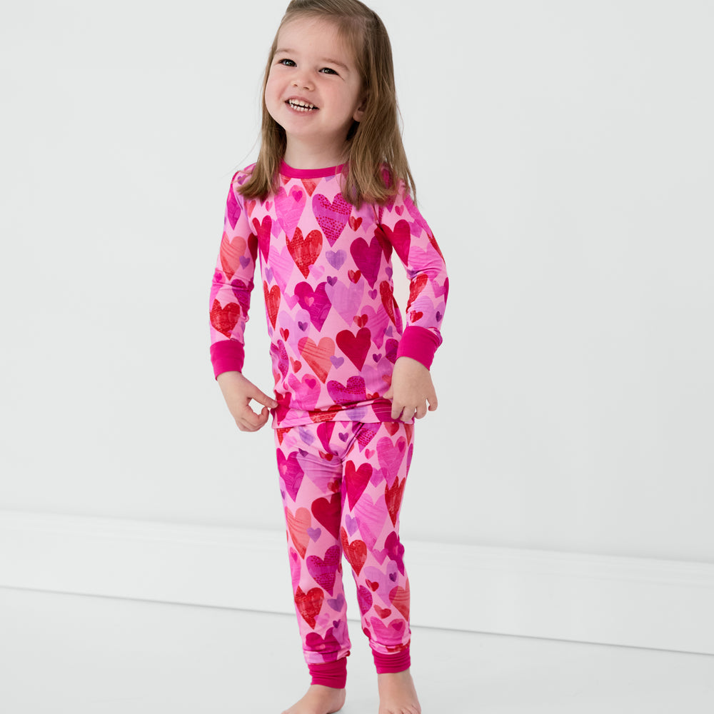 Pink Hearts & Crafts Two-Piece Pajama Set