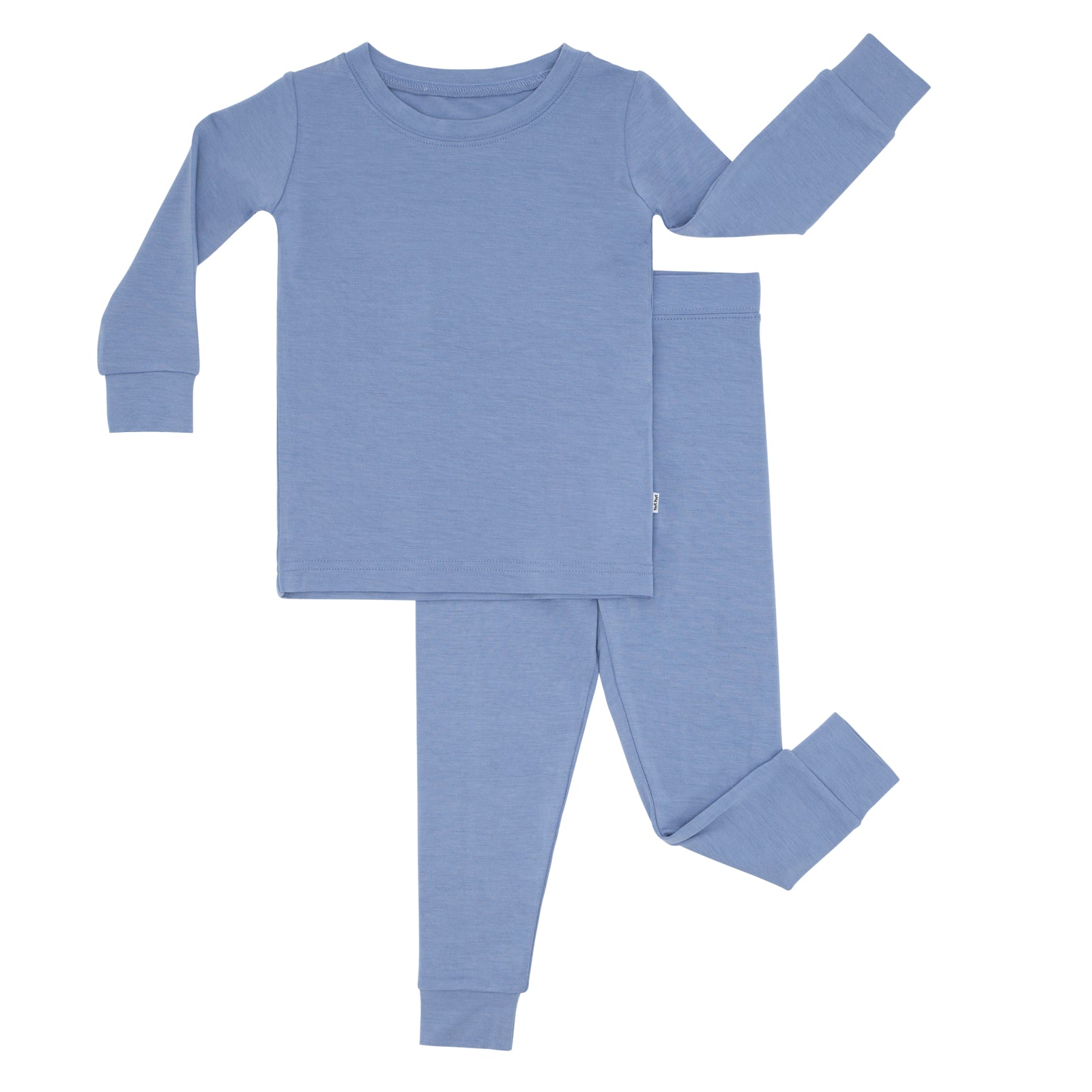 Flat lay image of a Slate Blue two piece pajama set