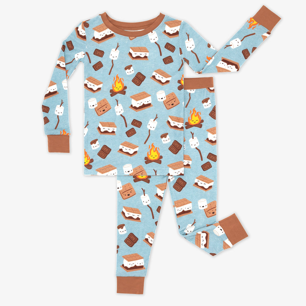 Flat lay image of S'more's Galore two piece pj set