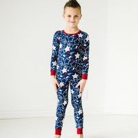 Alternate image of a child wearing a Star Spangled two piece pajama set