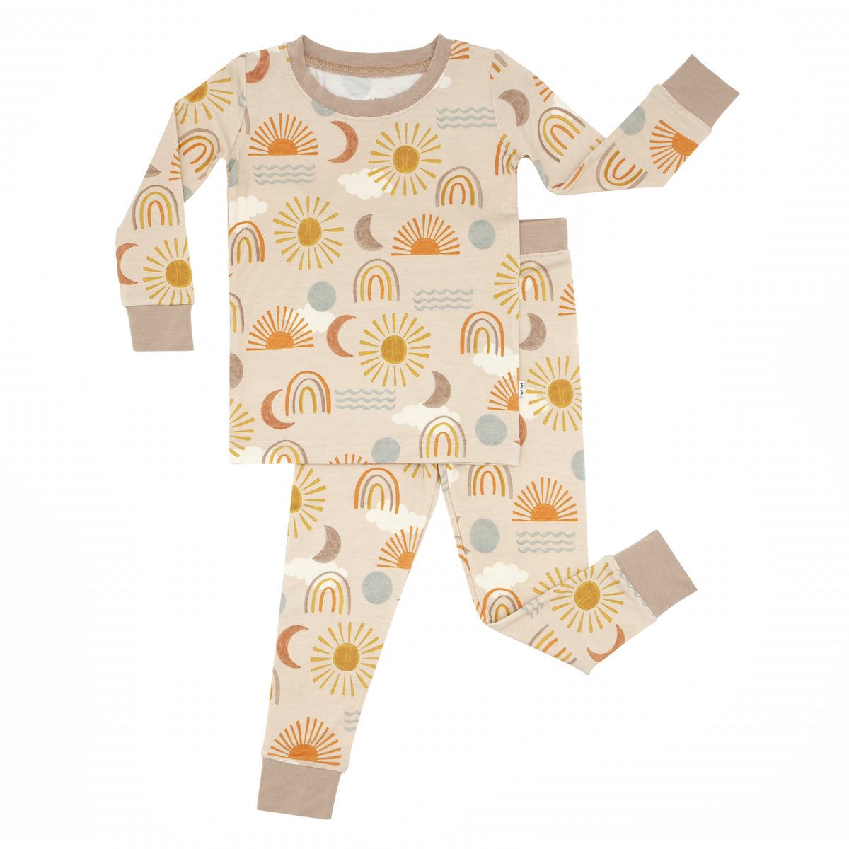 Flat lay image of Desert Sunrise two piece pajama set