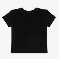 Flat lay image of the Black Short Sleeve Relaxed Pocket Tee