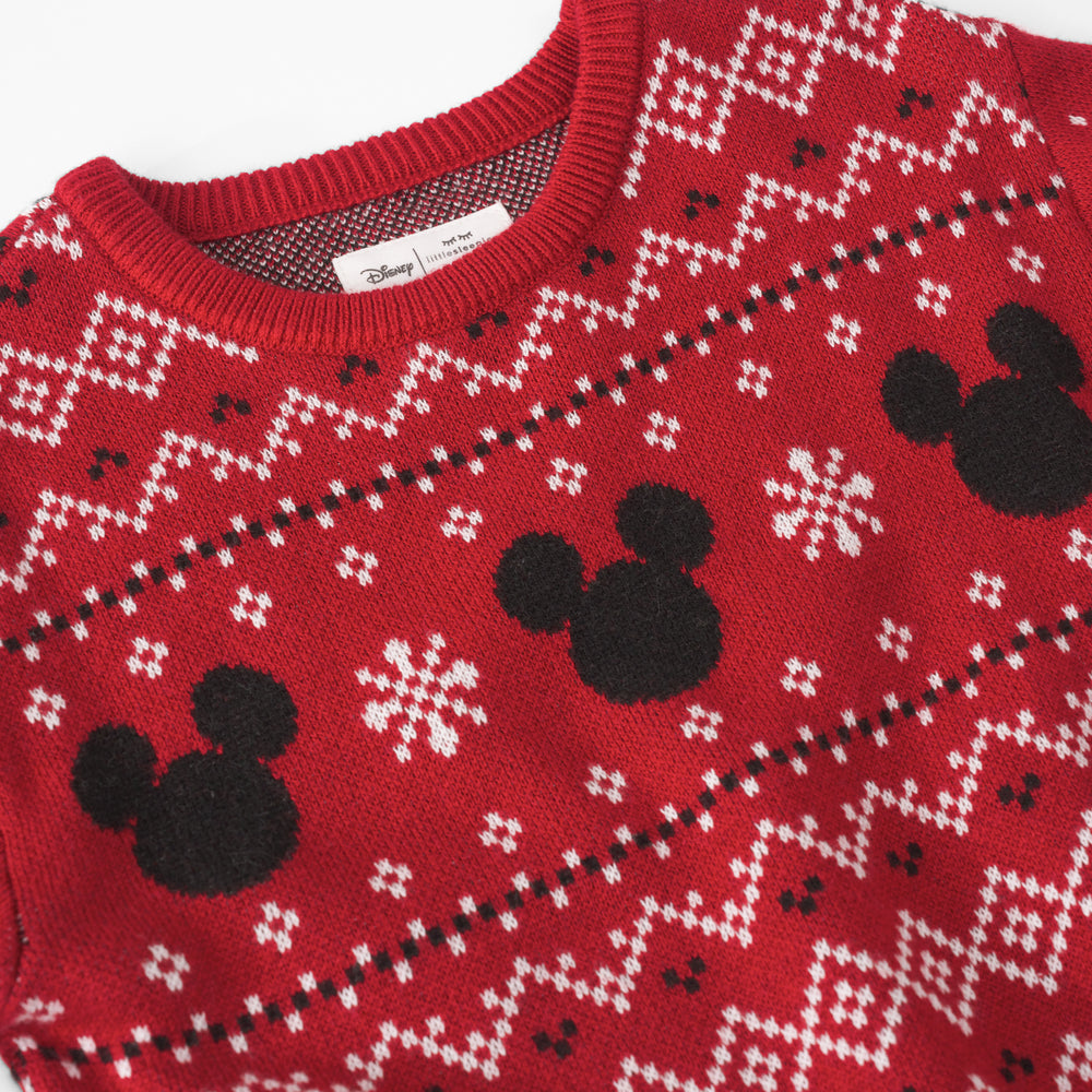 Detail shot of a Vintage Mickey Fair Isle Relaxed Sweater