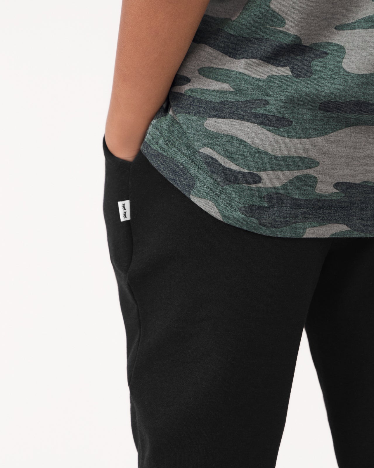 Close up of the pocket detail on the Black Jogger