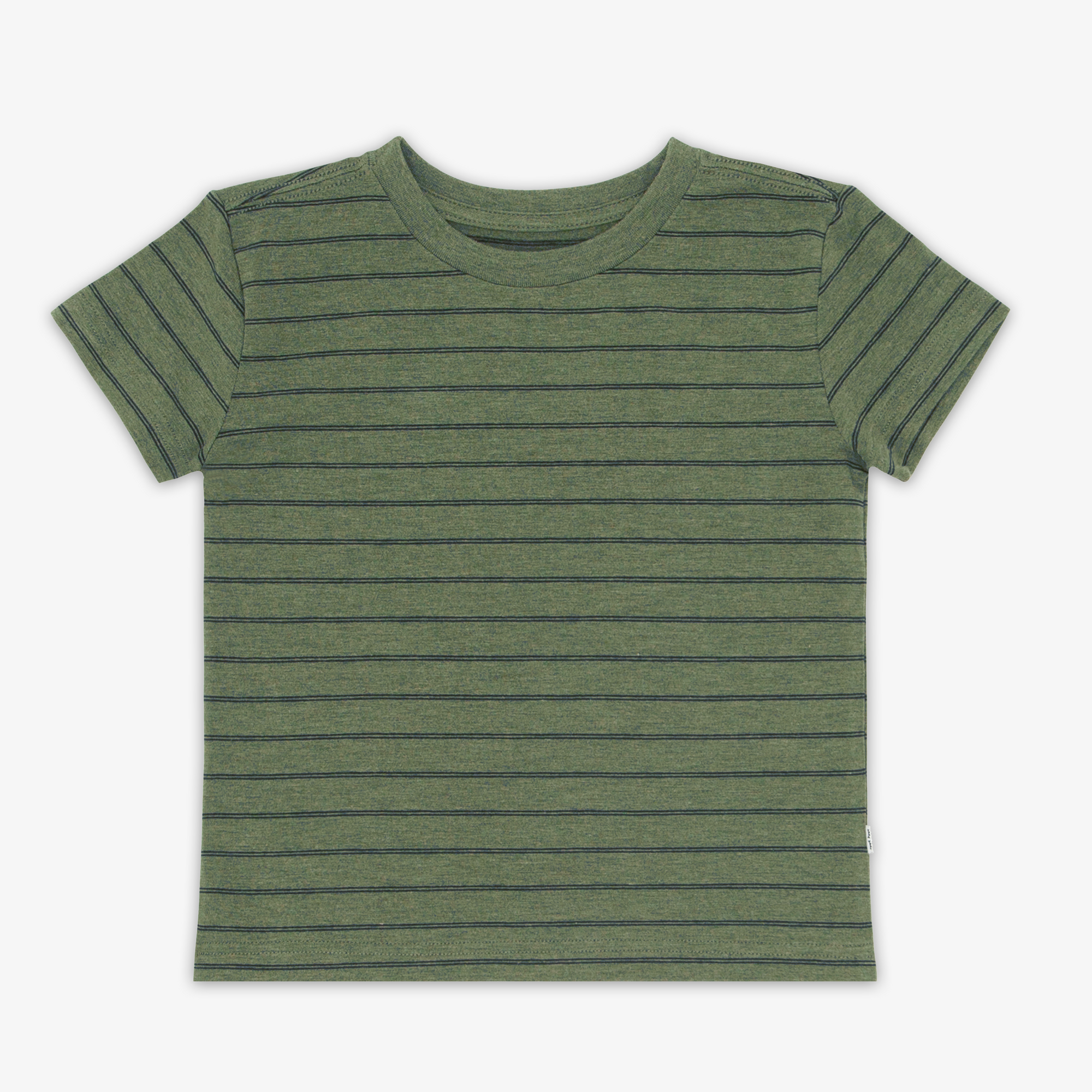 Flat lay image of the Olive Stripes Short Sleeve Relaxed Tee